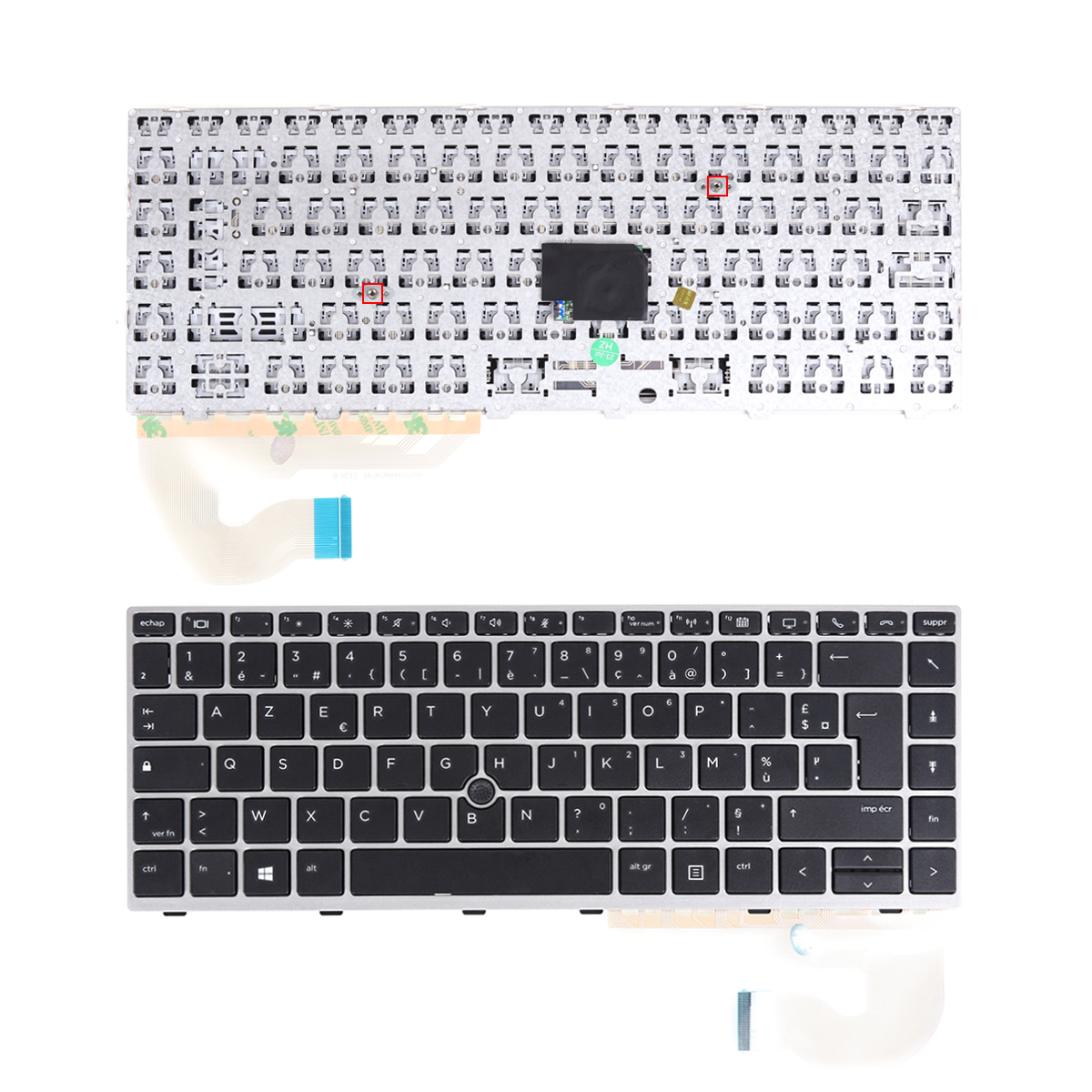 Picture of New Replacement Laptop Keyboard For  HP EliteBook 840 G5 846 G5 840 G6 SILVER FRAME BLACK （without foil With Point Stick,Win8）OEM FR Layout